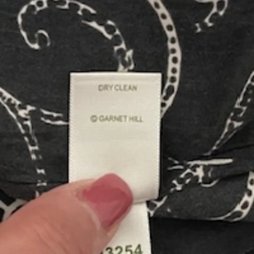 Garnet Hill Oversized Size 4 Black Floral Capped Sleeve Back Tie Silk Dress - Picture 6 of 7